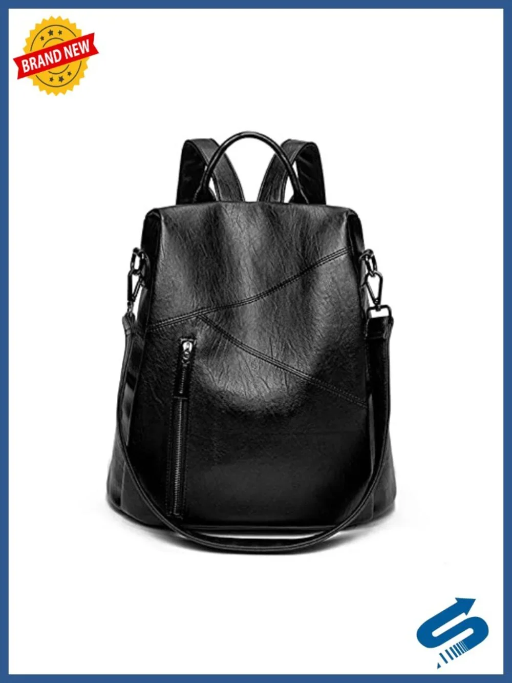 Faux Leather Anti-theft Backpack Women Waterproof Daypack Travel Work Bag